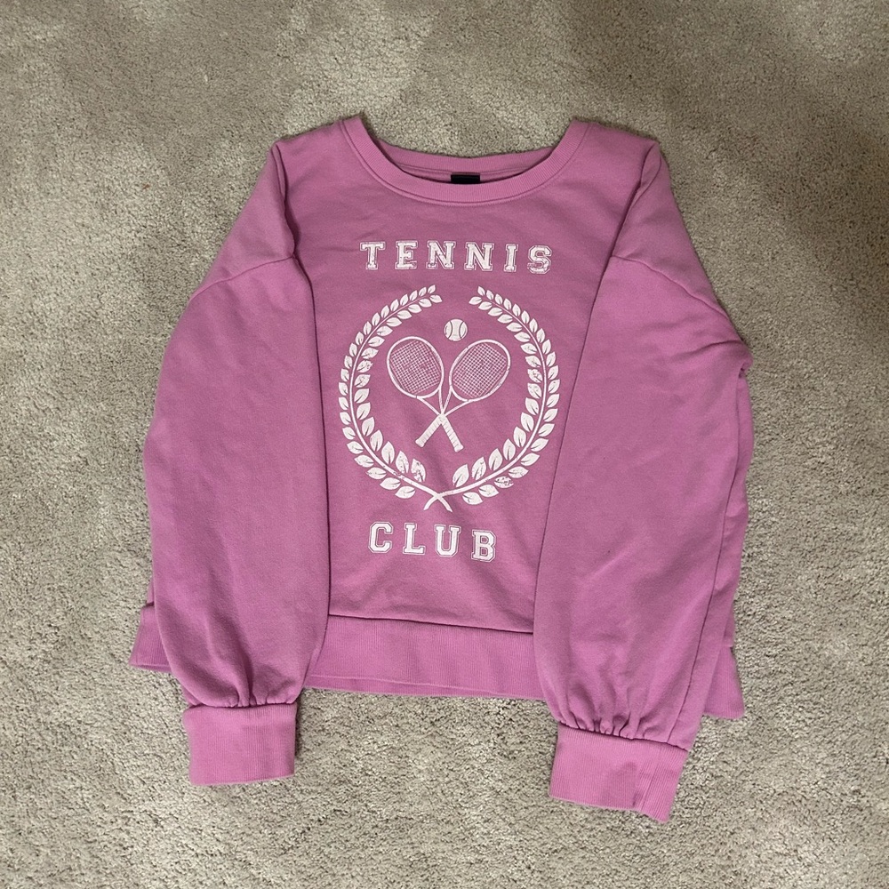 Art class pink tennis club crewneck sweatshirt